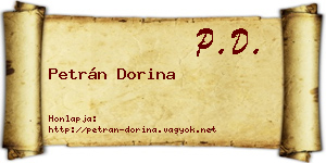 Petrán Dorina névjegykártya